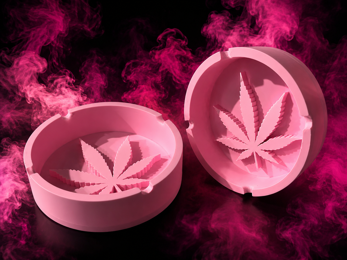 Pink Leaf Ashtray