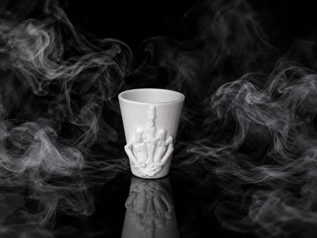 Skeleton Middle Finger Shot Glass